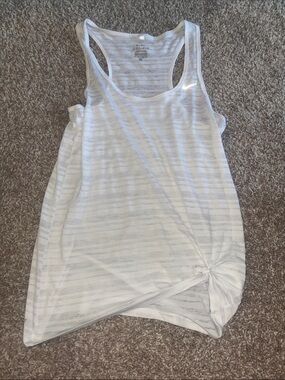 Nike see through white tank with Side Knot